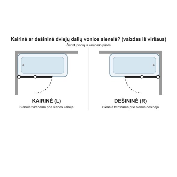 Radaway Nes PND II dviejų dalių vonios sienelė, šviesus šlifuotas auksas 1