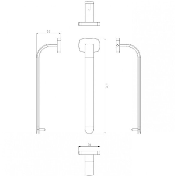 Rankšluosčių kabykla Omnires Trent 27,1 cm TR55230CR 1