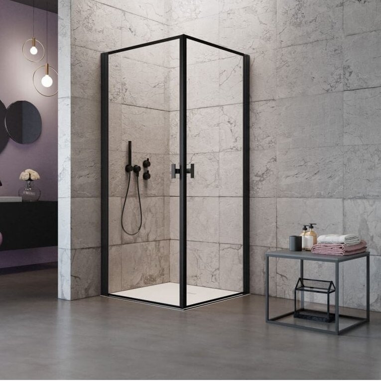 Radaway Nes 8 Black KDD I Frame kvadratinė dušo kabina Radaway Nes 8 Black KDD I Frame kvadratinė dušo kabina