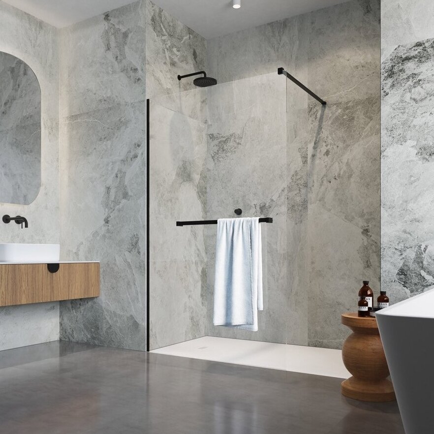 Radaway Modo New II su pakaba stabili dušo sienelė (Walk-in), juoda matinė 3