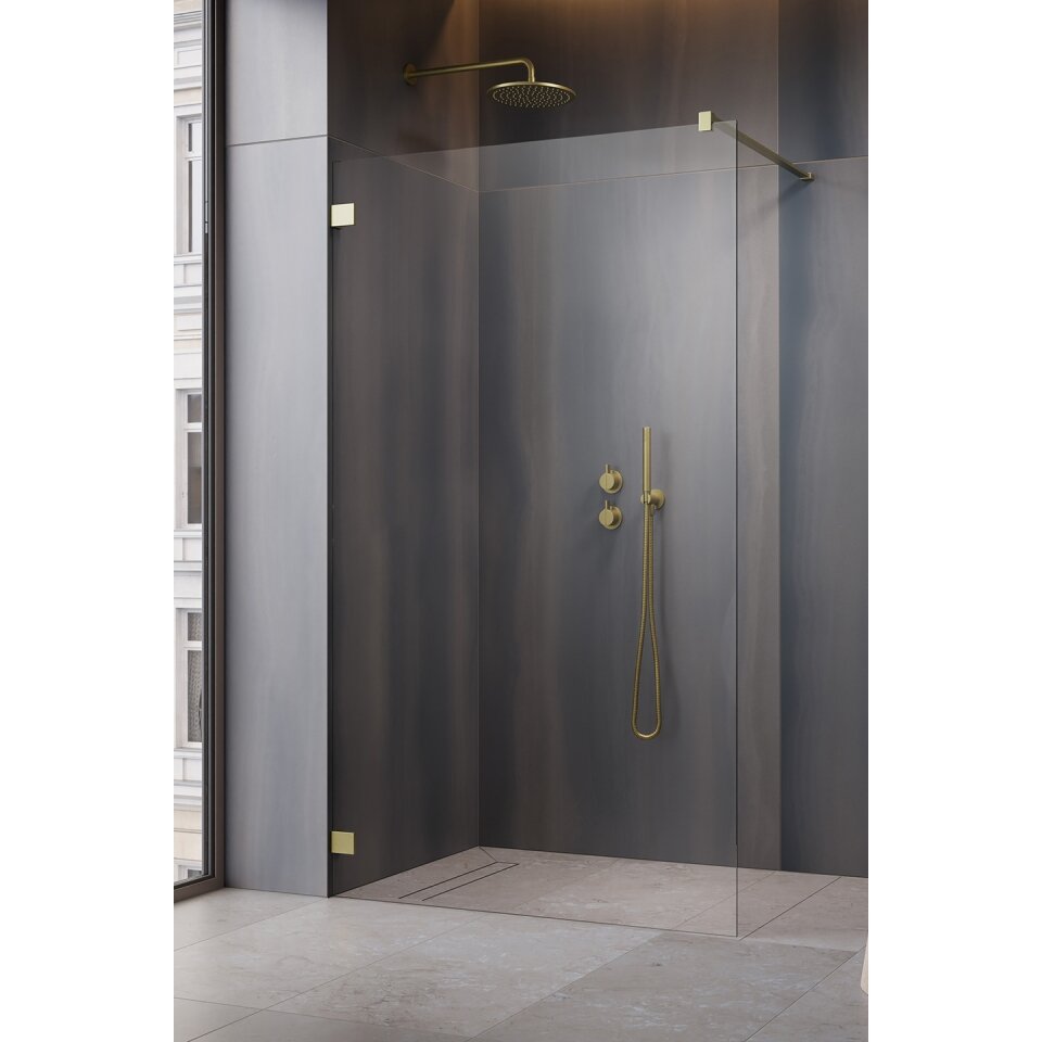 Radaway Essenza Pro 8 Walk-in stabili dušo sienelė, šlifuotas auksas 2 Radaway Essenza Pro 8 Walk-in stabili dušo sienelė, šlifuotas auksas 2