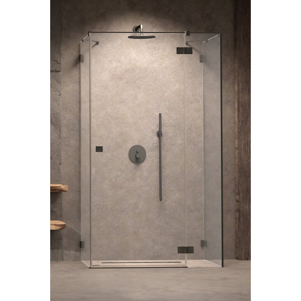 Radaway Essenza Pro KDJ+S kampinė dušo kabina su papildoma sienele, šlifuotas GunMetal 3