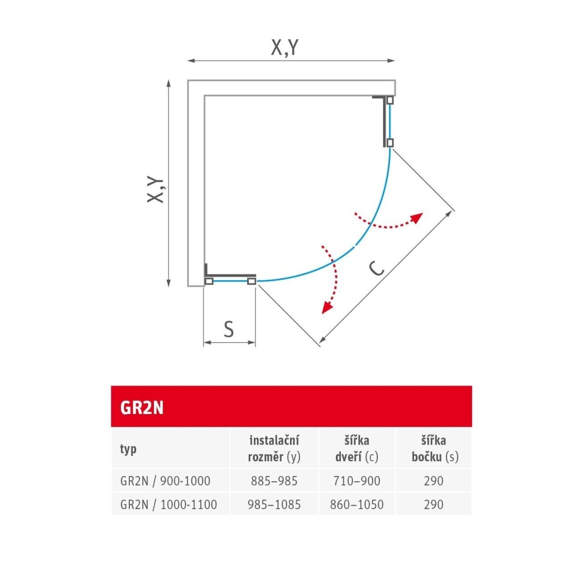 Roth Elegant Neo GR2N pusapvalė dušo kabina 6