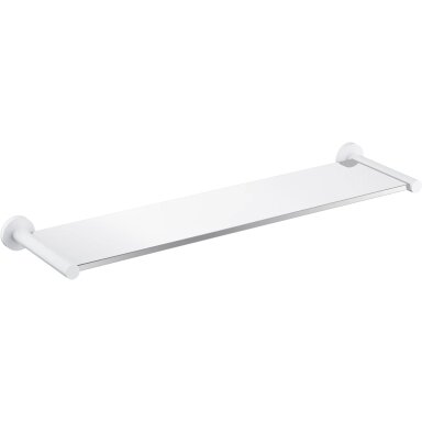 Stiklinė lentynėlė su baltos matinės spalvos laikikliais Omnires Modern Project MP60930WM
