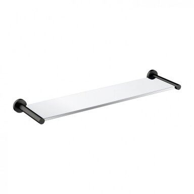 Stiklinė lentynėlė su grafito spalvos laikikliais Omnires Modern Project MP60930GR Stiklinė lentynėlė su grafito spalvos laikikliais Omnires Modern Project MP60930GR