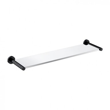 Stiklinė lentynėlė su juodos spalvos laikikliais Omnires Modern Project MP60930BL Stiklinė lentynėlė su juodos spalvos laikikliais Omnires Modern Project MP60930BL