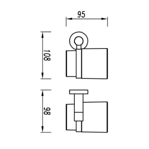 Stiklinė su juodu laikikliu Omnires Modern Project MP60320BL 1