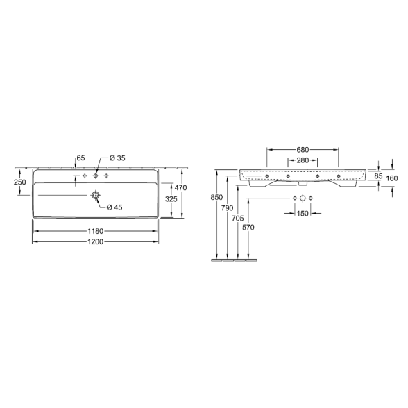 Villeroy & Boch Collaro 120x47 baldinis praustuvas 6