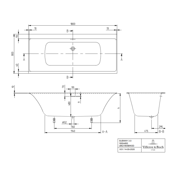 Villeroy & Boch Subway 3.0  Quaryl® vonia 7