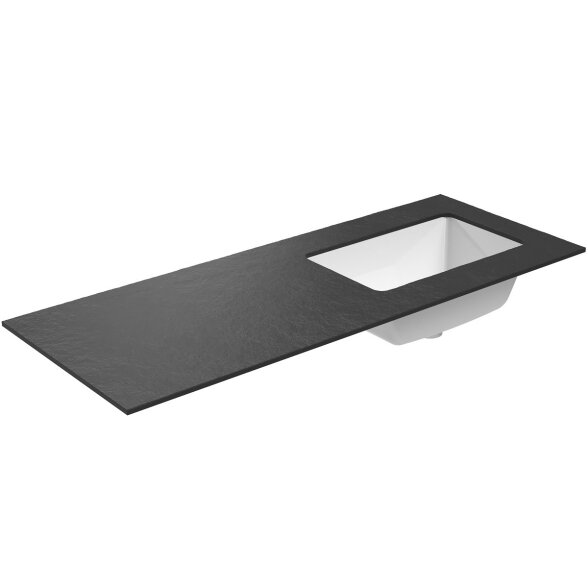 Kamė ILSA HPL stalviršis su klijuotu keraminiu praustuvu 120 cm, praustuvas dešinėje 10 Kamė ILSA HPL stalviršis su klijuotu keraminiu praustuvu 120 cm, praustuvas dešinėje 10