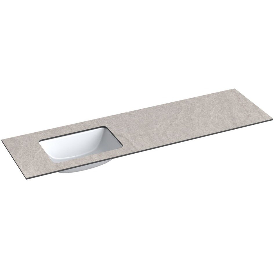 Kamė ILSA HPL stalviršis su klijuotu keraminiu praustuvu 160 cm, praustuvas kairėje 8 Kamė ILSA HPL stalviršis su klijuotu keraminiu praustuvu 160 cm, praustuvas kairėje 8